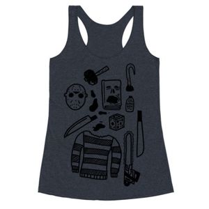 LOOK HUMAN Slasher Slumber Party Kit Racerback Tank- L